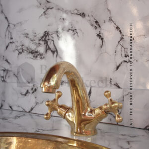Brass Double handle bathroom sink faucet