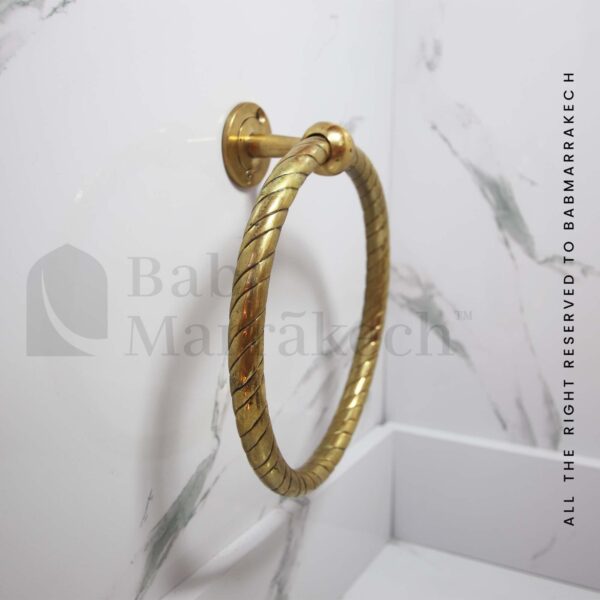 Bathroom Brass Towel Ring & Roll Holder – Vintage Wall Mounted Bathroom Accessory, Durable Brass Hardware, Elegant and Functional Design - Image 5