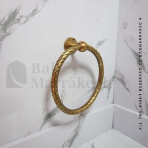 Bathroom Brass Towel Ring & Roll Holder – Vintage Wall Mounted Bathroom Accessory, Durable Brass Hardware, Elegant and Functional Design