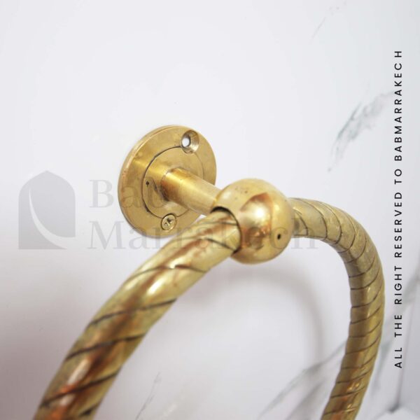 Bathroom Brass Towel Ring & Roll Holder – Vintage Wall Mounted Bathroom Accessory, Durable Brass Hardware, Elegant and Functional Design - Image 2