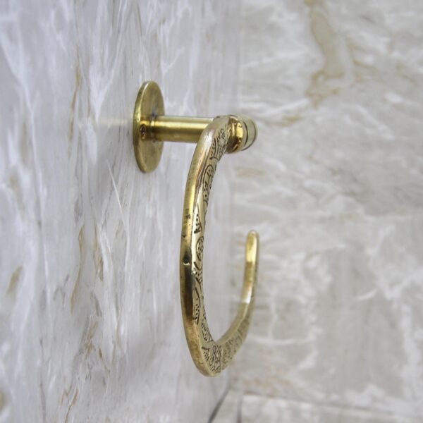 Handcrafted Brass Toilet Paper Holder | Moroccan Style | Decorative Bathroom Accessory | Wall Mount - Image 7