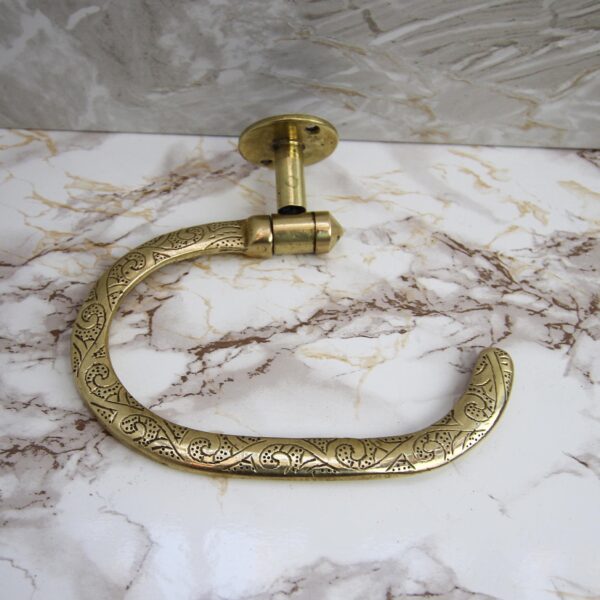 Handcrafted Brass Toilet Paper Holder | Moroccan Style | Decorative Bathroom Accessory | Wall Mount - Image 3