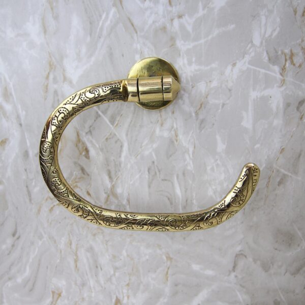 Handcrafted Brass Toilet Paper Holder | Moroccan Style | Decorative Bathroom Accessory | Wall Mount - Image 5