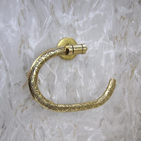 Handcrafted Brass Toilet Paper Holder | Moroccan Style | Decorative Bathroom Accessory | Wall Mount - Image 6
