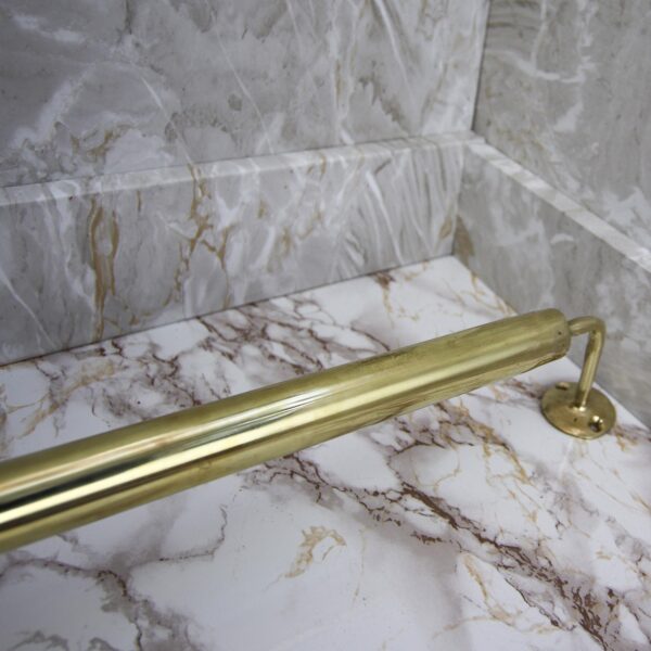 16 Inch Vintage Style Brass Towel Bar | Handcrafted Bathroom Fixture | Wall Mounted Towel Rack - Image 3
