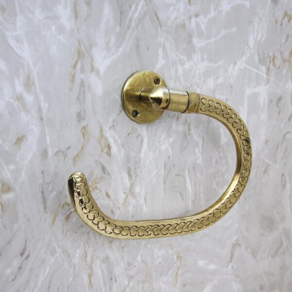 Handcrafted Brass Toilet Paper Holder | Moroccan Style | Decorative Bathroom Accessory | Wall Mount - Image 4
