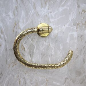 Handcrafted Brass Toilet Paper Holder | Moroccan Style | Decorative Bathroom Accessory | Wall Mount