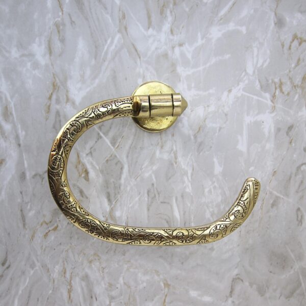 Handcrafted Brass Toilet Paper Holder | Moroccan Style | Decorative Bathroom Accessory | Wall Mount