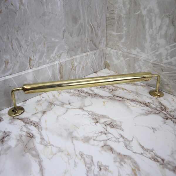 16 Inch Vintage Style Brass Towel Bar | Handcrafted Bathroom Fixture | Wall Mounted Towel Rack