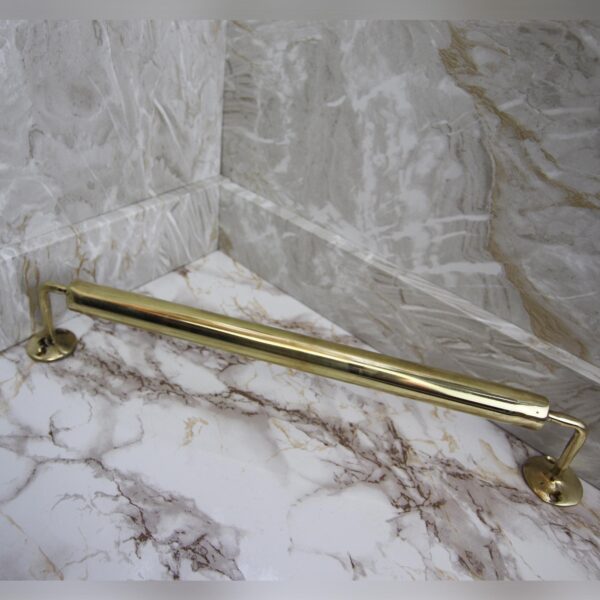16 Inch Vintage Style Brass Towel Bar | Handcrafted Bathroom Fixture | Wall Mounted Towel Rack - Image 2