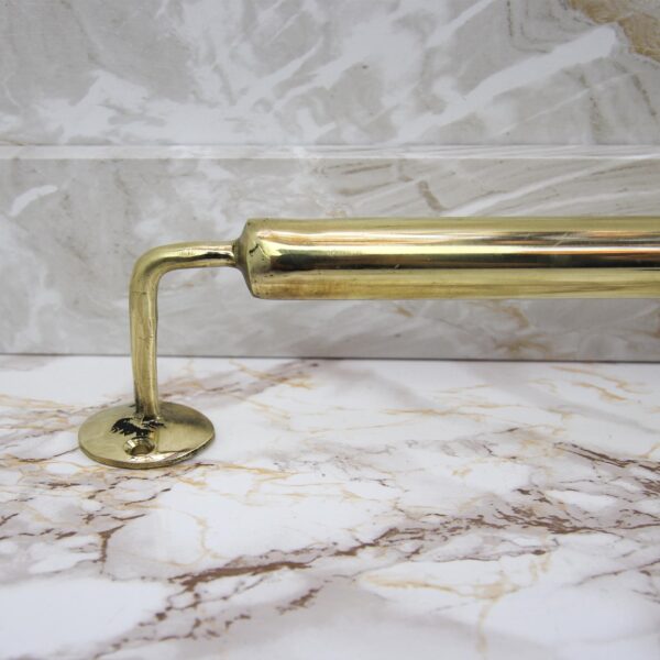 16 Inch Vintage Style Brass Towel Bar | Handcrafted Bathroom Fixture | Wall Mounted Towel Rack - Image 4