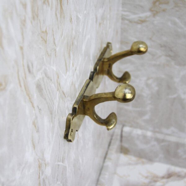 Handmade Brass Double Wall Hook | Coat & Towel Hanger | Rustic Brass Hook | Entryway Organizer - Image 5