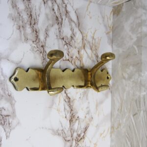 Handmade Brass Double Wall Hook | Coat & Towel Hanger | Rustic Brass Hook | Entryway Organizer