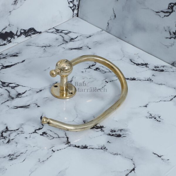 Wavy Brass Toilet Paper Holder - Handmade Modern Bathroom Decor - Brass Toilet Paper Holder with Wavy Wall Mount - Image 3