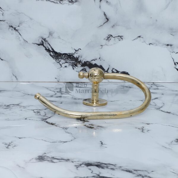 Wavy Brass Toilet Paper Holder - Handmade Modern Bathroom Decor - Brass Toilet Paper Holder with Wavy Wall Mount - Image 4
