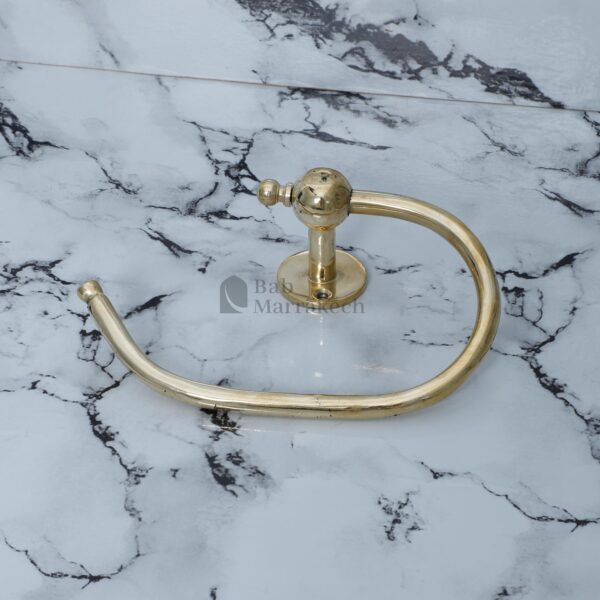 Wavy Brass Toilet Paper Holder - Handmade Modern Bathroom Decor - Brass Toilet Paper Holder with Wavy Wall Mount - Image 5