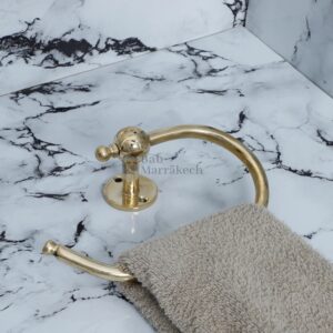 Wavy Brass Toilet Paper Holder - Handmade Modern Bathroom Decor - Brass Toilet Paper Holder with Wavy Wall Mount