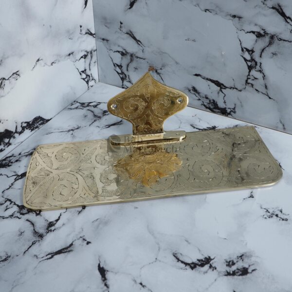 Brass Shelf, Hand-Engraved Unlacquered Brass Shelf – Wall-Mounted Decorative Storage - Image 6