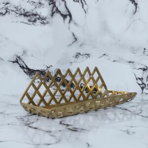 Brass Wall Shelf Rack Handmade Moroccan Vintage Diamond Pattern Bathroom & Kitchen Organizer Decorative Storage