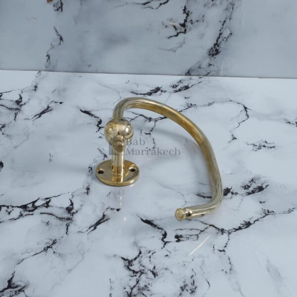 Wavy Brass Toilet Paper Holder - Handmade Modern Bathroom Decor - Brass Toilet Paper Holder with Wavy Wall Mount - Image 6