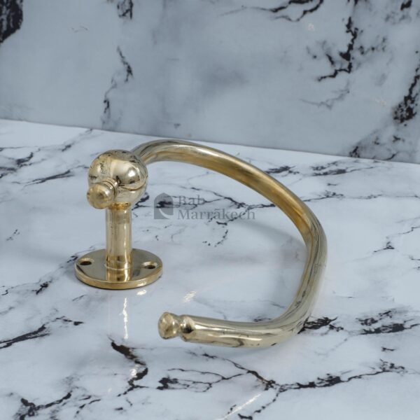 Wavy Brass Toilet Paper Holder - Handmade Modern Bathroom Decor - Brass Toilet Paper Holder with Wavy Wall Mount - Image 7