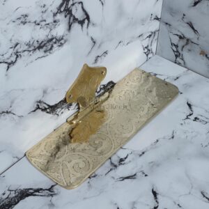 Brass Shelf, Hand-Engraved Unlacquered Brass Shelf – Wall-Mounted Decorative Storage