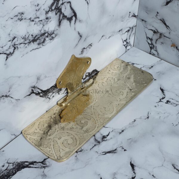 Brass Shelf, Hand-Engraved Unlacquered Brass Shelf – Wall-Mounted Decorative Storage