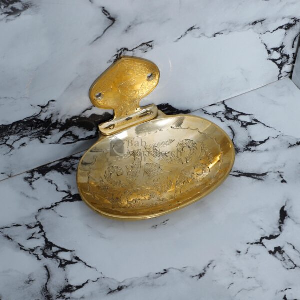 Wall Mounted Moroccan Brass Soap Dish – Hand Engraved Oval Holder – Vintage Bathroom Decor - Image 5