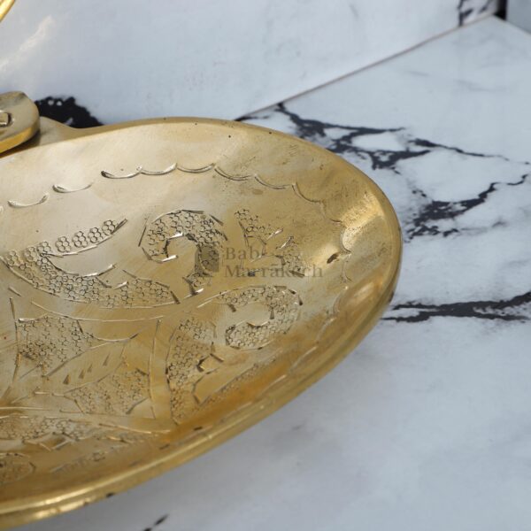 Wall Mounted Moroccan Brass Soap Dish – Hand Engraved Oval Holder – Vintage Bathroom Decor - Image 4