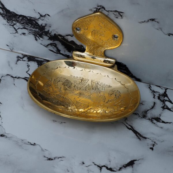 Wall Mounted Moroccan Brass Soap Dish – Hand Engraved Oval Holder – Vintage Bathroom Decor - Image 7