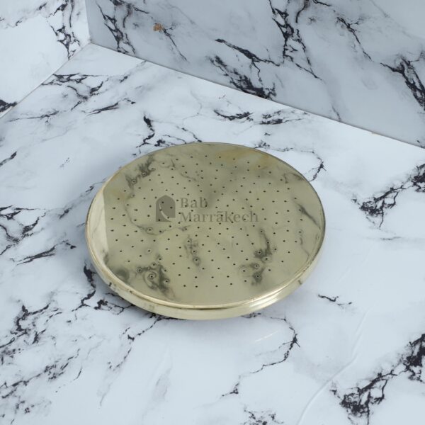 Brass Shower Head – Flat Rainfall Shower Fixture – Handmade Solid Brass Bathroom Upgrade – Moroccan Outdoor & Indoor Shower - Image 6
