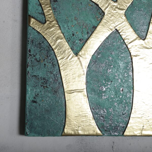 Oxidized Brass Tree Wall Art – Handmade Moroccan Metal Panel on Patina Wood – Nature-Inspired Embossed Home Decor - Image 7