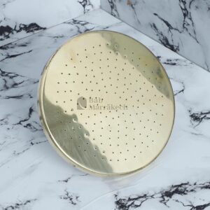 Brass Shower Head – Flat Rainfall Shower Fixture – Handmade Solid Brass Bathroom Upgrade – Moroccan Outdoor & Indoor Shower