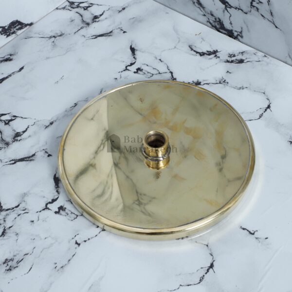 Brass Shower Head – Flat Rainfall Shower Fixture – Handmade Solid Brass Bathroom Upgrade – Moroccan Outdoor & Indoor Shower - Image 3
